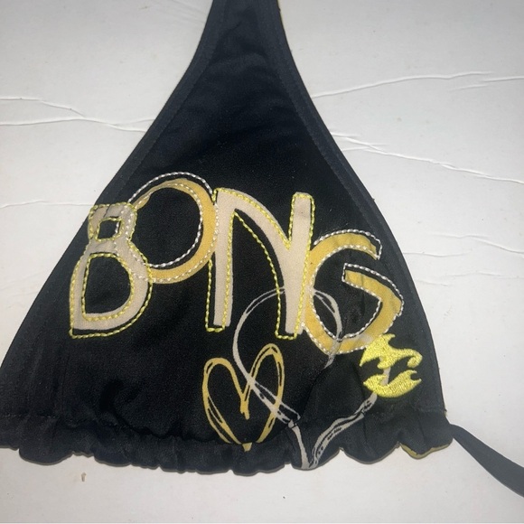 Billabong S Black Yellow Womens 2n1 Reversible Bikini Bra Top Swimsuit - Picture 5 of 9